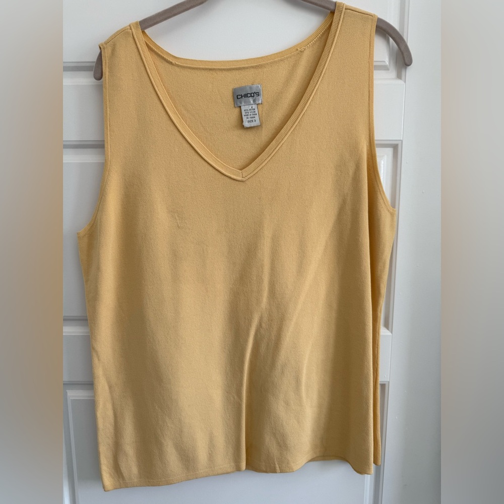 Chico's Mustard V-Neck Tank Top